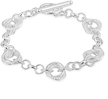 Charm Bracelets for Women Sterling Silver Bracelets for Women Lady's Pendent Charm Cuff Bracelets