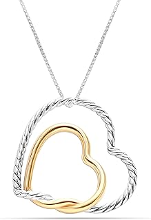 LeCalla 925 Sterling Silver Love Heart Pendant Necklace for Women Teens