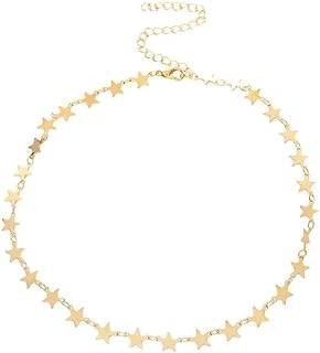 Blue Drop Gold Plated Star Necklace For Women Girls Star Choker Necklace Simple Statement Jewelry Gift