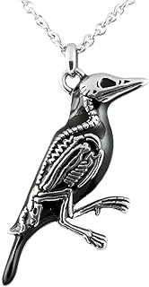 Edgy and Artistic Stainless Steel, Silver-Toned Cable Chain Necklace for Women with Lobster-Claw Clasp & Rave N Bones Pendant –Controse Collection