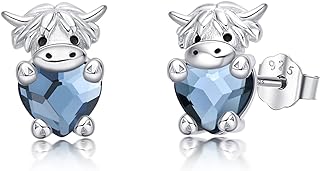 Hypoallergenic Sterling Silver Elephant Stud Earrings with Crystal Gems for Women and Girls, Push Back Design by JUSTKIDSTOY