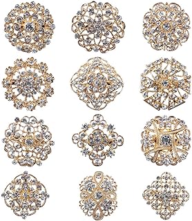 Lucite Flower Brooch with Pin Clasp and Clear Rhinestone Gems for Fashion Enthusiasts, Floral Design