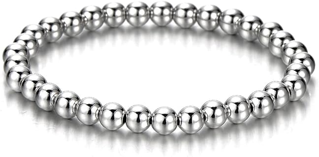 Stainless Steel Beaded Bracelet for Men and Women with Classic Bead Chain Design by COOLSTEELANDBEYOND