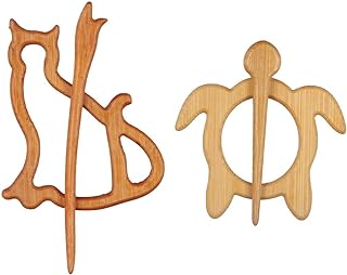 2-Piece Set Animal Pattern Wooden Brooches with Secure Pin Clasp for Women & Girls - Cute Cat & Turtle Designs