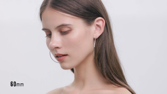 925 Sterling Silver Circle Endless Hoop Earrings for Women Girls 20 30 40 50 60 70mm
