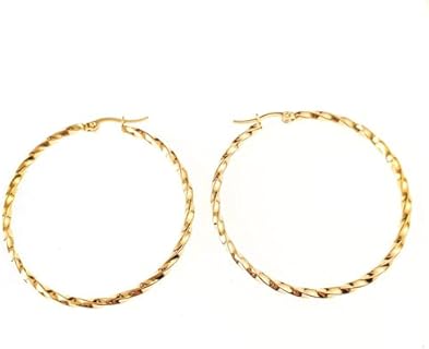 Conch Hoop Earrings Stainless Steel Minimalist Lightweight Statement Twist Cartilage Piercing Mobius Earrings Anniversary Birthday Jewelry Gifts for Women Girls