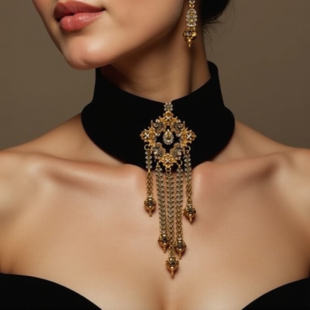 Guide Élégant des Chokers Noirs et Or Tendance