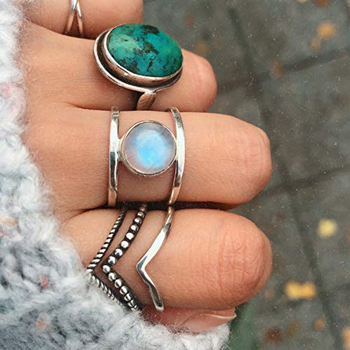 925 Sterling Silver Boho Rings for Women, Chevron Thumb Ring, Adjustable