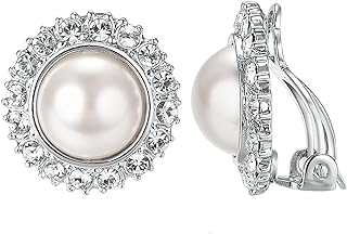 Yoursfs Vintage Clip On Earrings For Women Ivory Pearl Round Non Pierced Earring for Women