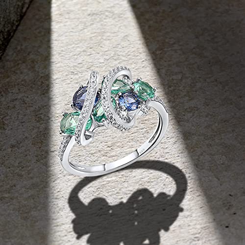 925 Sterling Silver Twist Ring White Cubic Zirconia Rings