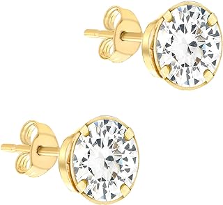 Carissima Gold Women's 9 ct Yellow Gold 6 mm Round Cubic Zirconia Stud Earrings