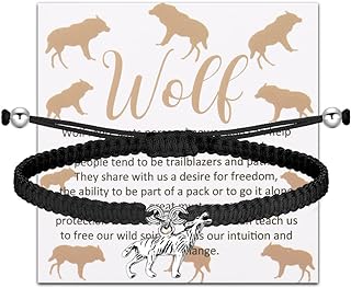 UJIMS Howling Wolf Gift Wolf Lover Charm Bracelet Animal Lovers Gifts for Women Wolf Spirit Animal Earrings