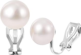 Graceful Pearl Clip-On Earrings with Brass Back Finding for Women and Girls - Non-Pierced Design