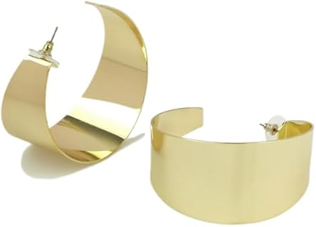 SILVER Hoop Earrings Vintage Thick U/C Shape Dainty Hypoallergenic SILVER Plated Geometric Boho Earrings Jewelry for african Girls Women Wedding Accessory