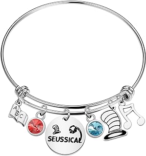 Easy Hook Music Charm Bracelet with Box Chain - Stainless Steel Gift for Broadway Musical Fans - Unique Theatre Design