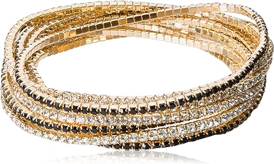 No-Clasp Clear Bead Bracelet - Versatile Bead Chain Design - Resin-made by GUESS 'Color Me Pretty' - Set of 10 for Glamour Enthusiasts