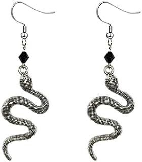 Snake Earrings Punk Gothic Snake Dangle Serpent Earrings Vintage Curved Snake Shaped Studs Earrings Hypoallergenic Animal Snake Jewelry Gift for Women Girls