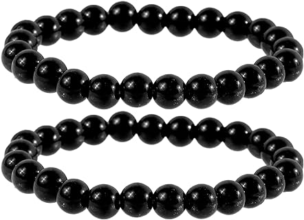 choice of all 2 Pieces Shungite Bracelet Shungite Stone Bracelet Black Shungite Beaded Bracelet Crystal Stretchy Bracelets for Men Women