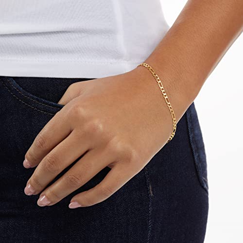 Amazon Essentials 14K Gold Plated Figaro Chain Bracelet