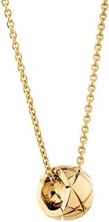 Diamond Pattern Crush Pendant Necklace for Women Luxury Designer Jewelry Ring Circles Pendant Choker Necklace 18k Gold Plating