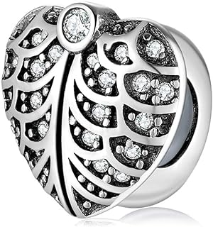 FAEFASH Sparkling Spacer Charm Rubber Stopper Spacer Bead 925 Sterling Silver Clip Charm fit Pandora Style Charm Bracelets