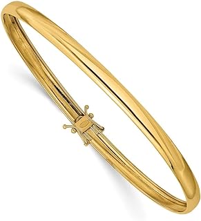 Diamond2Deal 14k Yellow Gold Flexible Bangle 8.25" for Women