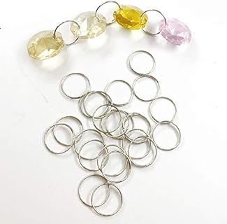DERA 100pcs 12mm 304 round stainless steel ring for Chandelier, Curtain,Suncatchers, Crystal Garland,Necklaces, Earrings, Parts Bead light accessorise (12mm, Silver)