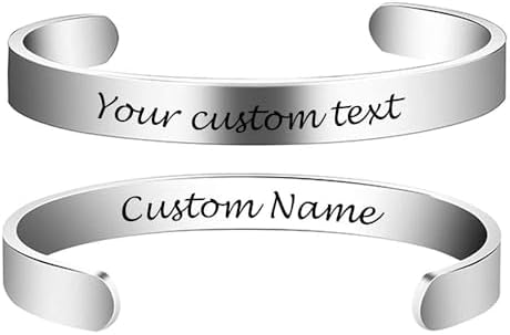 Bracelets Custom Bracelet for Women Inspirational Gifts for Women Girls Men Motivational Birthday Cuff Bangle Friendship Personalized Mantra Jewelry