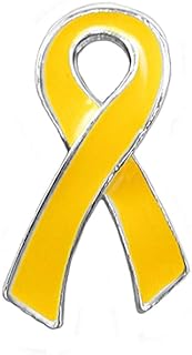 Silver-Plated Brass Pin with Gold Ribbon Brooch for Childhood Cancer Support, Butterfly Design - Perfect for Fundraising Events & Gifts