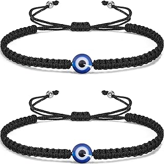 Easy-Hook Greek Evil Eye Alloy Bracelet with Braided Rope-Cord Chain for Men & Women - Handmade, Adjustable Minimalist Jewelry