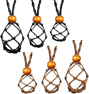 Shappy Black and Brown Thread Necklace Cord Set for DIY Bohemian Quartz Crystal Necklaces with Adjustable Sizes and Hand-Woven Design