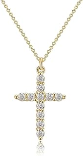 Women's 18K Gold Plated Jesus Pendant Necklace with Gold Cross Design and Durable Stainless Steel Chain