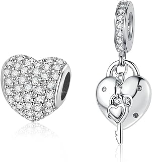 BEVALY Dongle Charm for Bracelets and Necklaces Astronaut 925 Sterling Silver Family Travel Heart Life Bead Charms Jewelry Gift for Women Girls