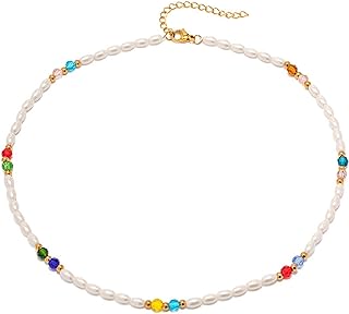 DIY Pearl Beaded Choker Necklace Kit with Ball Chain, Handcrafted Boho Summer Jewellery for Women and Teen Girls