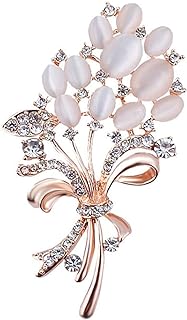 Brooch for Women Men Rhinestone Crystal Brooch Pins Silver Plated (Valentines Day Gift)