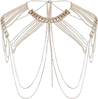 Versatile Granite Embellished Alloy Shoulder Body Chain for Men and Women - Ideal Accent for Party, Beach, and Special Occasion Attire