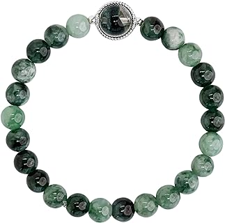 Feng Shui Bead Bracelet for Protection, Wealth, Love & Healing, Authentic Gemstones mix Sterling Silver Charm, Perfect for Everyday Elegance & Ideal Gift (Rose Quartz, Jade, Tiger Eye, etc.)