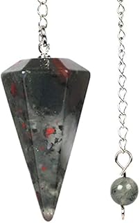 Hexagonal Pointed Natural Gemstone Reiki Chakra Pendulum with 12-Facet Cut for Meditation & Sleep Aid