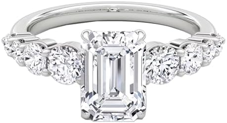 1-3 Carat Moissanite Engagement Ring for Women Engagement Ring Asscher Cushion Emerald Marquise Oval Pear Princess Radiant Round Cut Ring 925 Sterling Silver/10K/14K/18K Solid Gold(Gift)