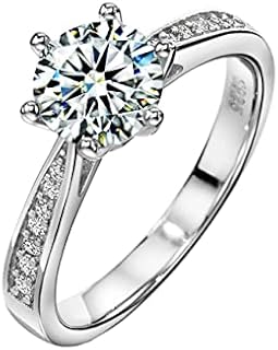 S925 1ct Brilliant Round Cathedral Moissanite D Color,VVS Engagement Ring Wedding Promise Ring Sterling Silver Ring For Women