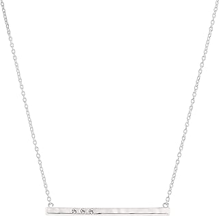 Silpada 'Dotted Line' 18" Crystal-Studded Pendant Necklace with Sterling Silver Rolo Chain and Lobster Clasp, Extendable up to 20" for Women, Contemporary Design