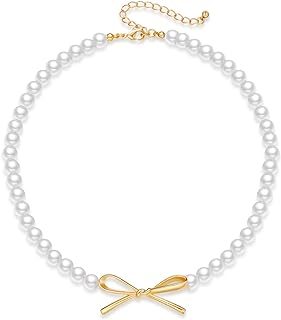 MUYAN Pearl Choker Necklace for Women Boho Imitation Pearl Necklace Jewelry Gift for Women,White