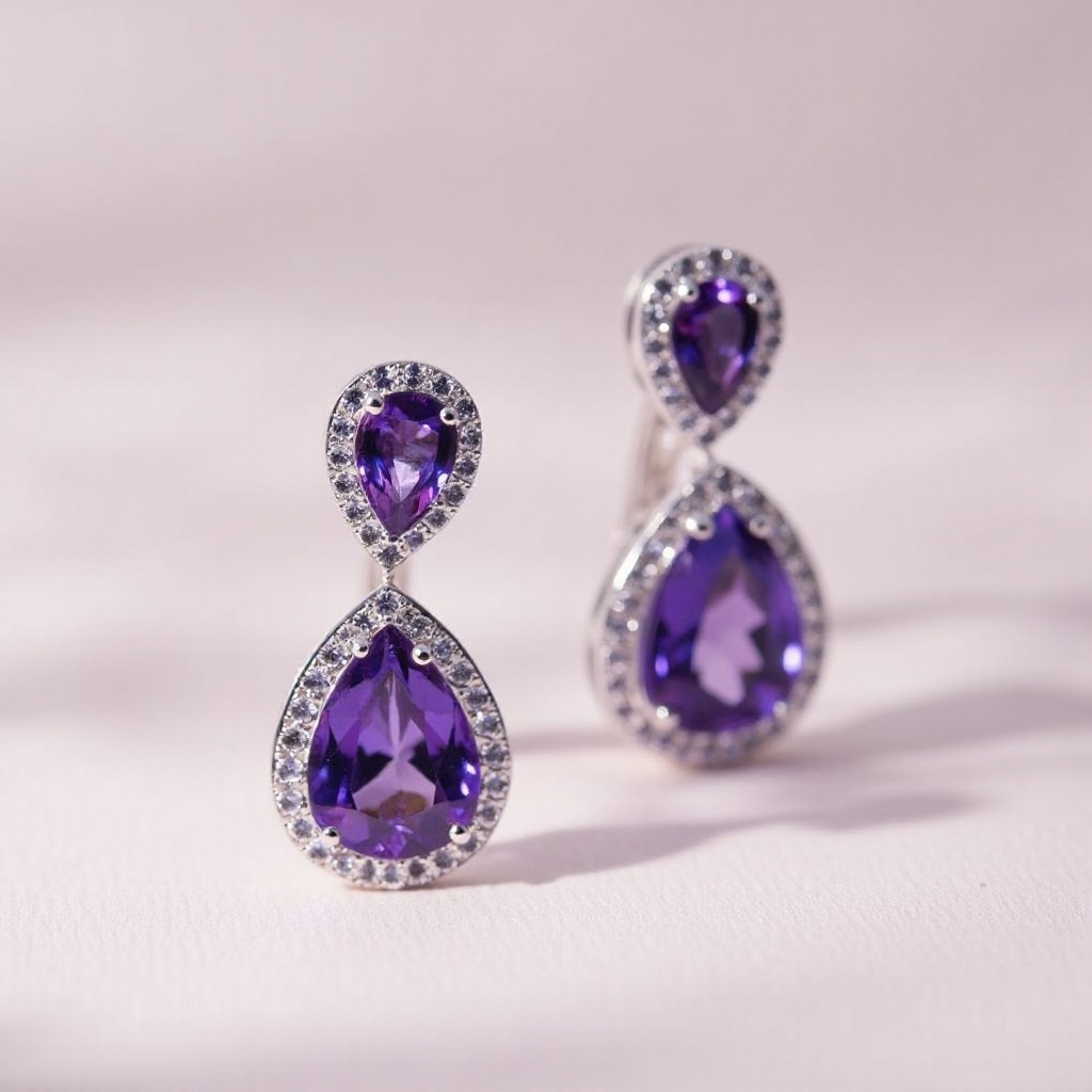 Sublimez votre style avec des boucles d'oreilles en saphir violet