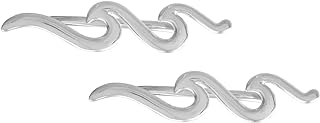 Sterling Silver Wave Climber Stud Earrings with Hypoallergenic Push Back by Boma Jewelry
