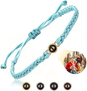 Custom Bracelets with Picture inside - Customized Projection Bracelets with Photos, Picture Bracelet Personalized Photo, Memorial Anniversary Birthday Gifts for Women/Men/Family/Couple/Friend/Dog/Cat