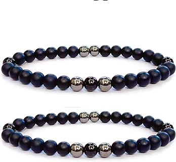 Hematite Weight Loss Bead Bracelet with Gold Bead Chain - Black Obsidian Feng Shui Anklet