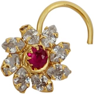 Indian Nose Stud Ruby Diamond Nose Stud Unique Nose Stud 18g Nose piercing Fresh Trends Diamond Nose Stud Ruby Nose Piercing Sterling Silver Nose Stud Gold Nose Stud White