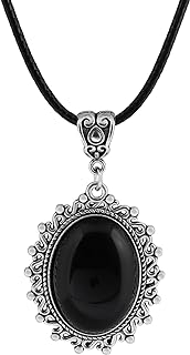 Sacina Gothic Black Teardrop Necklace, Victorian Necklace, Gothic Necklace, Goth Necklace, Vintage Necklace, Black Necklace, Costume Jewelry, Christmas Gift for Women