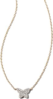 Kendra Scott Butterfly 14k Yellow 14k Gold-Plated Brass Necklace in White Diamond, Fine Jewelry for Women