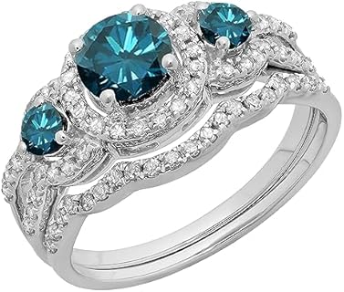 Elegant Dazzlingrock Collection 3-Stone Black Diamond Bridal Engagement Ring & Matching Band Set in Premium Rose Gold - Size 4